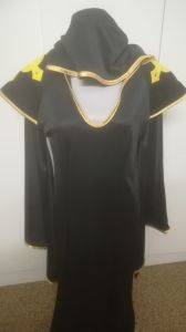 Kids Costumes to Hire - Empress-Teen- Black with yellow cross detail on shoulder